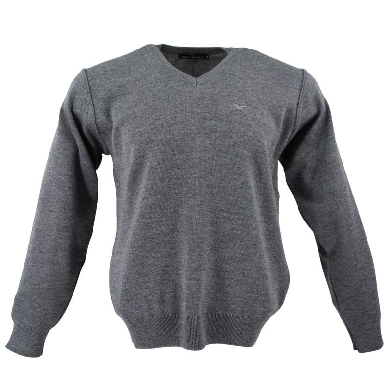pull laine homme gris col V Best Guest