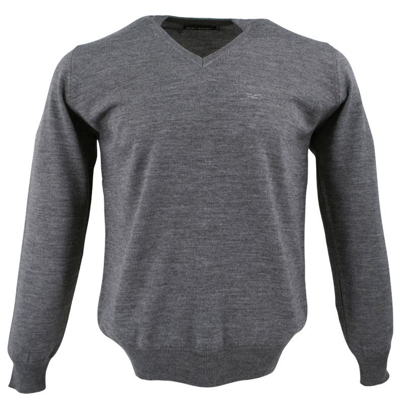 pull homme laine col V gris Best Guest