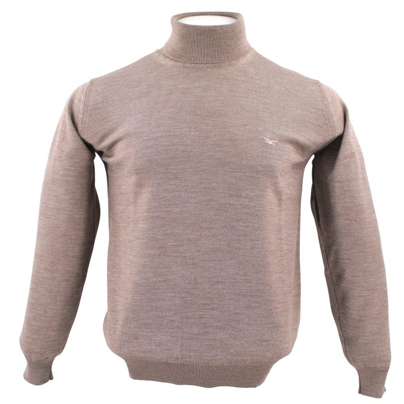 pull col roulé homme beige Best Guest