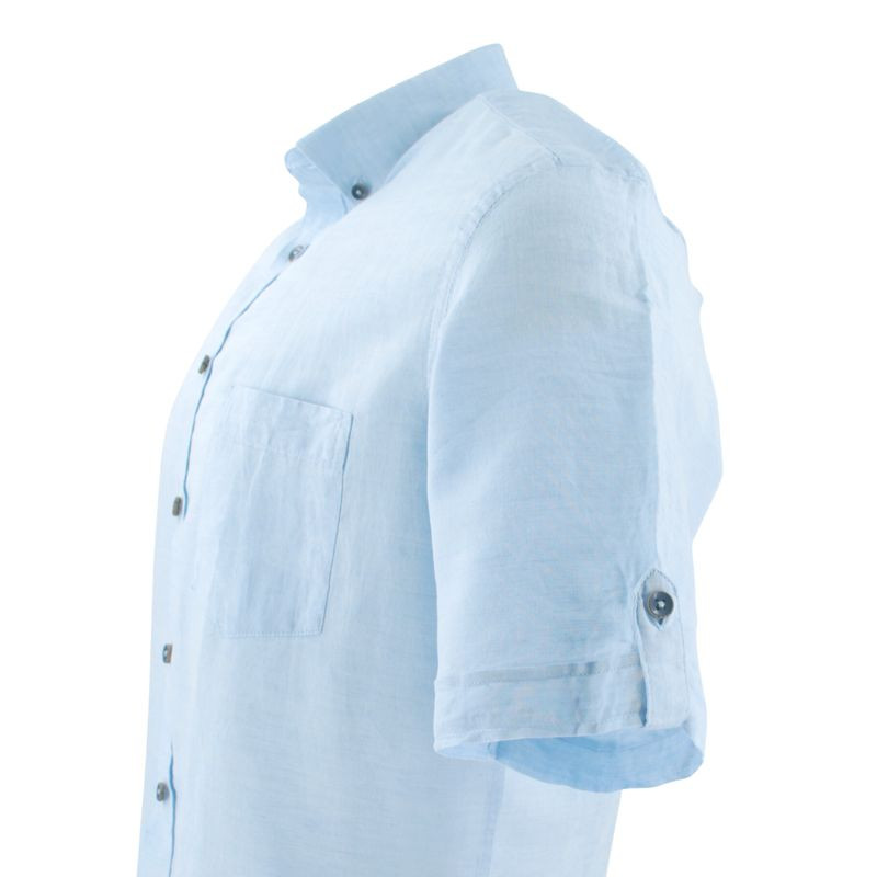 chemise en lin et coton bleu pour homme Redmond