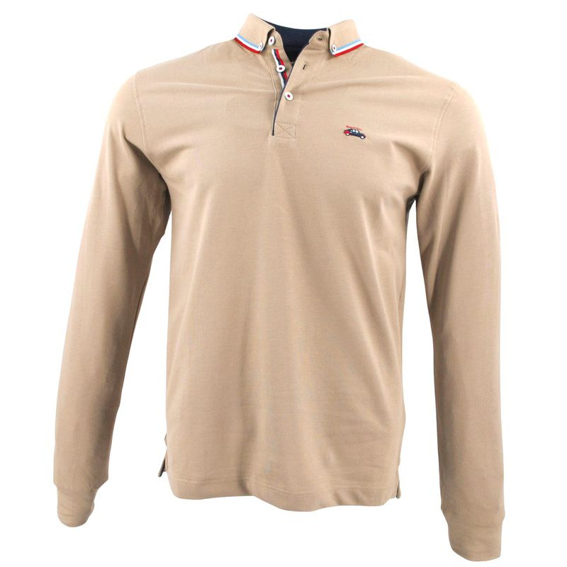 polo homme beige manches longues The Surfcar