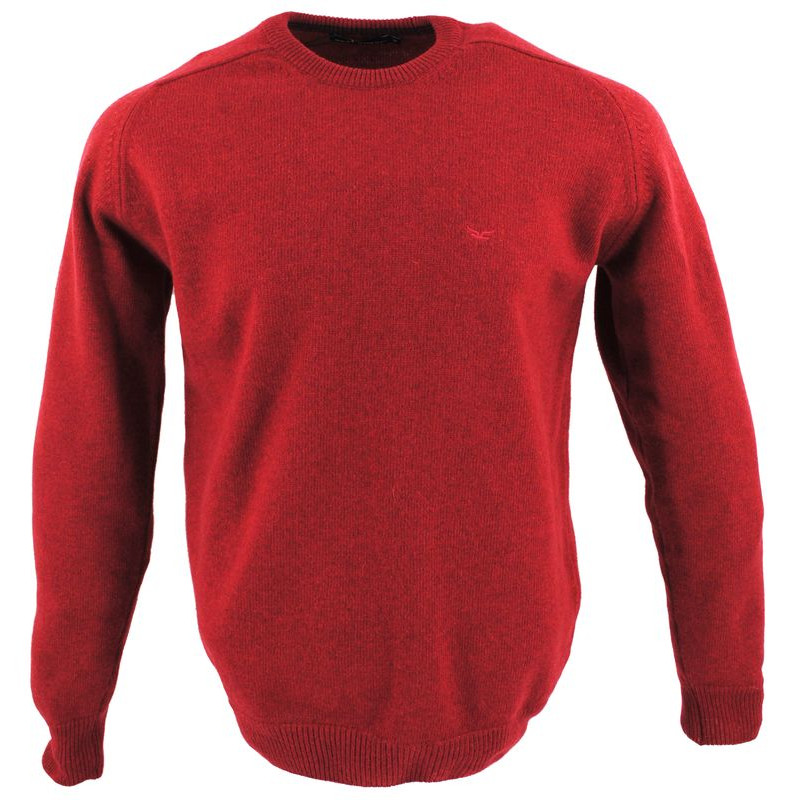 pull chaud homme col rond Best Guest rouge