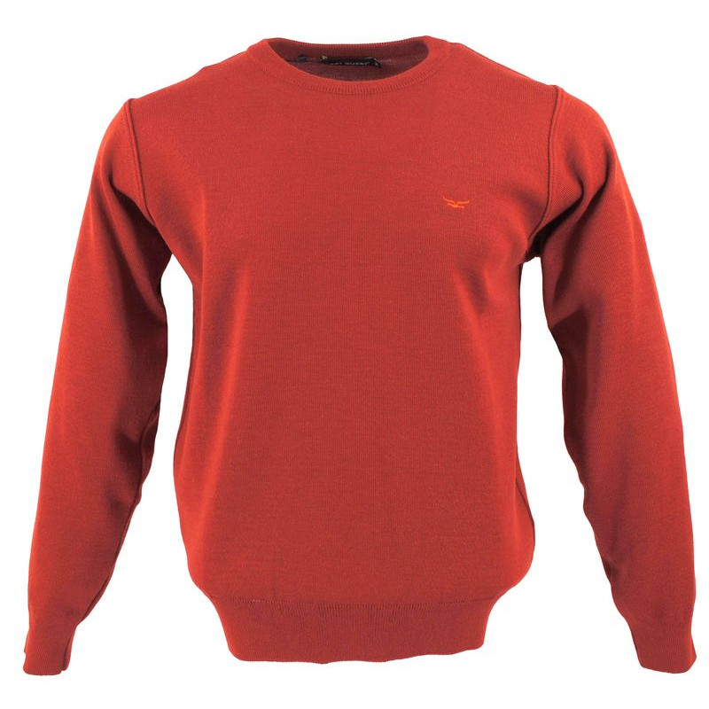 pull homme laine Best Guest orange