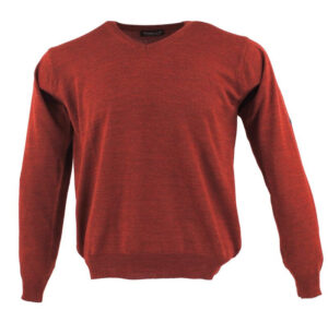 pull col V MONTE CARLO laine fine rouille 4021mc