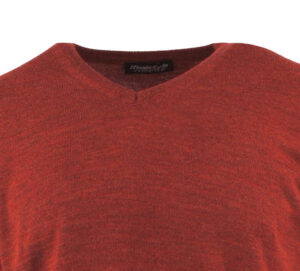 pull col V MONTE CARLO laine fine rouille 4021mc