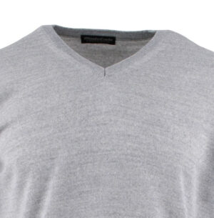 pull col V MONTE CARLO laine fine gris clair 4021mc