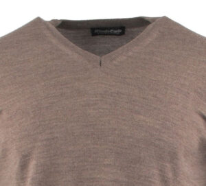 pull col V MONTE CARLO laine fine boue 4021mc