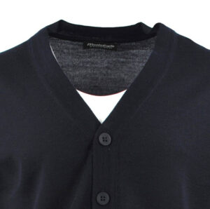 gilet boutonné MONTE CARLO laine fine marine 4028mc