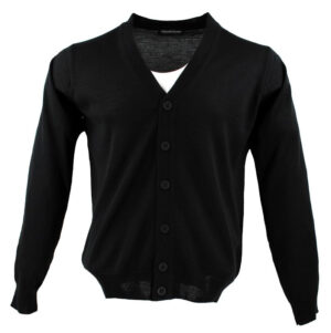gilet homme boutonné MONTE CARLO laine fine noir 4028mc