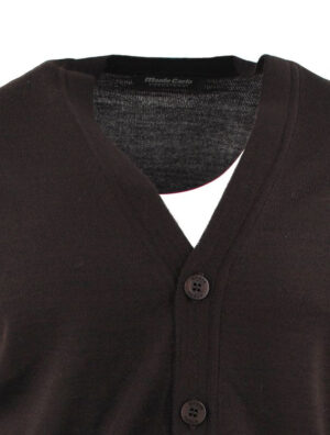 cardigan omme MONTE CARLO laine fine chocolat 4028mc