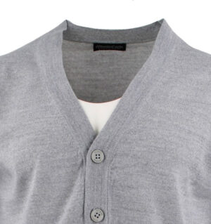 gilet boutonné MONTE CARLO laine fine gris 4028mc