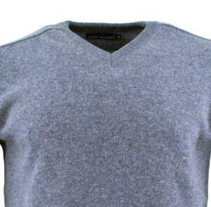pull homme BEST GUEST col V 80% laine 702bg bleu gris