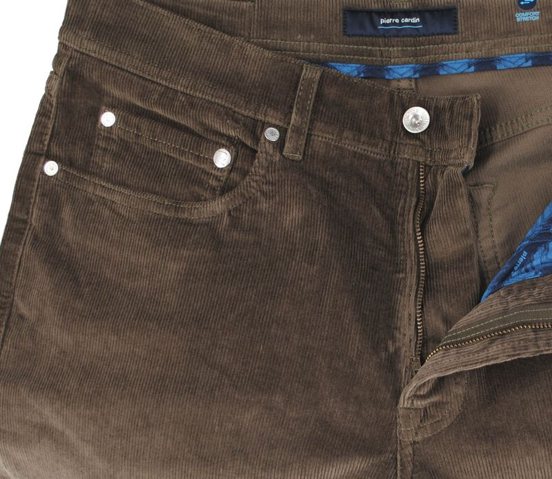 pantalon velours cotele 5 poches PIERRE CARDIN Lyon marron gris