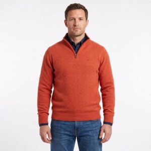 pull BEST GUEST zip col montant 80% laine 703bg écureuil
