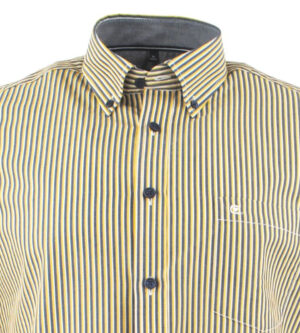 chemise CASA MODA Casual Fit rayures jaunes gris