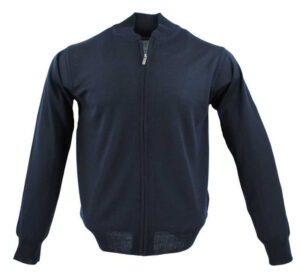 gilet homme zippé MONTE CARLO laine fine marine 4029mc