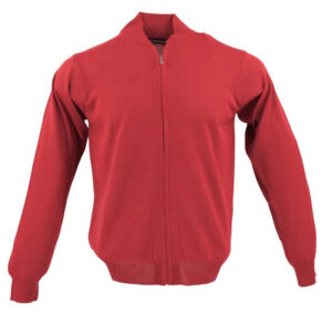 gilet zippé MONTE CARLO laine fine rouge 4029mc