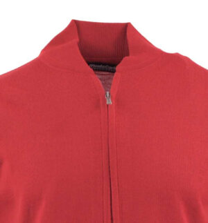 gilet zippé MONTE CARLO laine fine rouge 4029mc