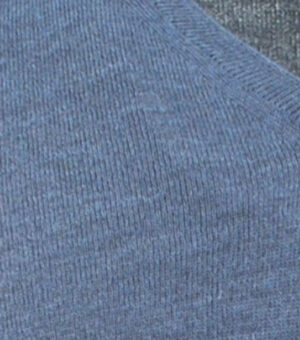 pull sans manches col V MONTE CARLO laine bleu jean 4026mc