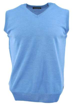 pull débardeur col V MONTE CARLO bleu ciel 4026mc