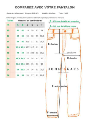 Pantalon laine fine MENS Madison bleu 9620 Men
