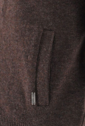 gilet 80% laine zip BEST GUEST marron 223740bg