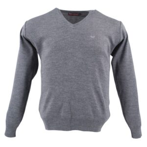 pull homme col V BEST GUEST gris régular 202bg