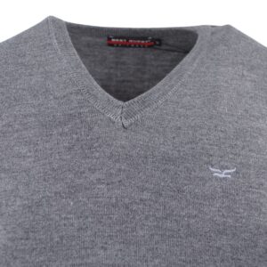 pull homme col V BEST GUEST gris régular 202bg