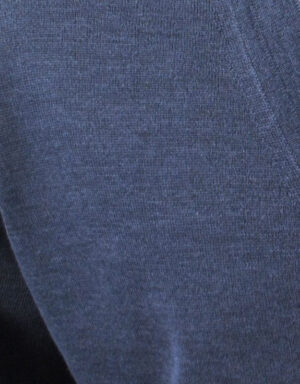 gilet boutonné laine MONTE CARLO bleu jean 4028mc