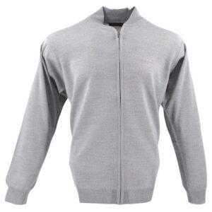 gilet zip homme MONTE CARLO laine fine grise 4029mc