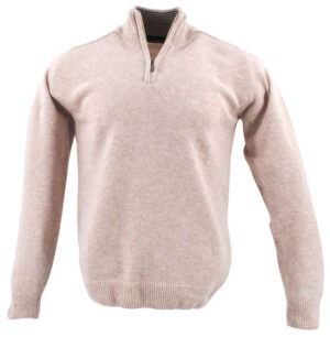 pull BEST GUEST zip col montant beige 80% laine 703bg