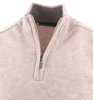 pull BEST GUEST zip col montant beige 80% laine 703bg
