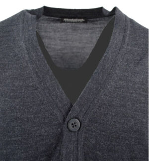 gilet boutonné laine MONTE CARLO anthracite 4028mc