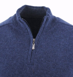 pull zippé bleu BEST GUEST 80% laine 703bg