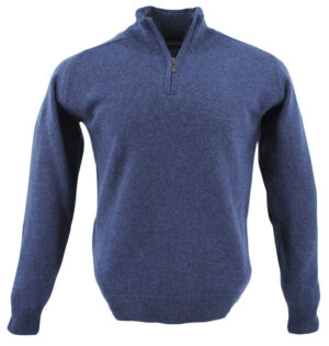 pull zippé bleu BEST GUEST 80% laine 703bg