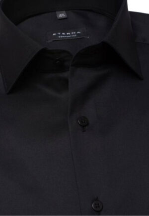 chemise coupe large ETERNA noir 8817etc