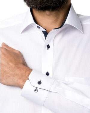 chemise coupe large ETERNA blanc 8100etc