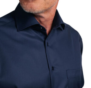 chemise large Eterna Comfort Fit uni marine 8817etc
