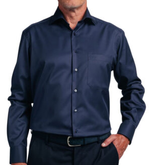 chemise large Eterna Comfort Fit uni marine 8817etc