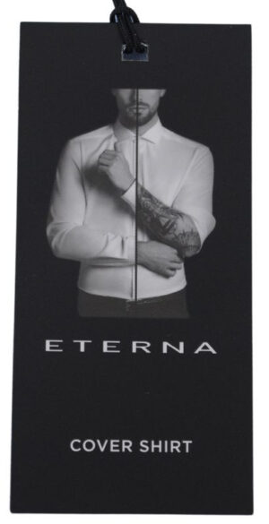 chemise large Eterna Comfort Fit uni ciel 8817etc