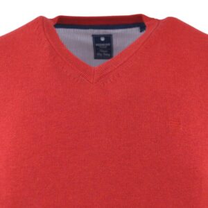 Pull coton col V rouge REDMOND 600rd