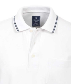 Polo blanc liseré bleu REDMOND 231410900