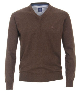 Pull coton col V marron REDMOND 600rd