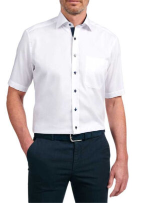 Chemisette blanche ETERNA Comfort Fit bleu 8100etc