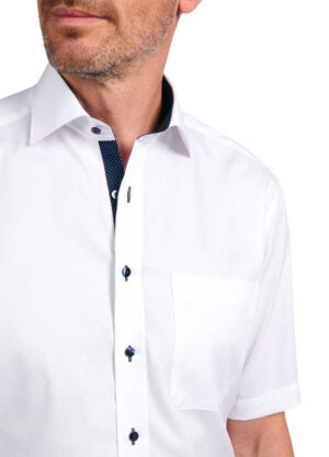 Chemisette blanche ETERNA Comfort Fit bleu 8100etc