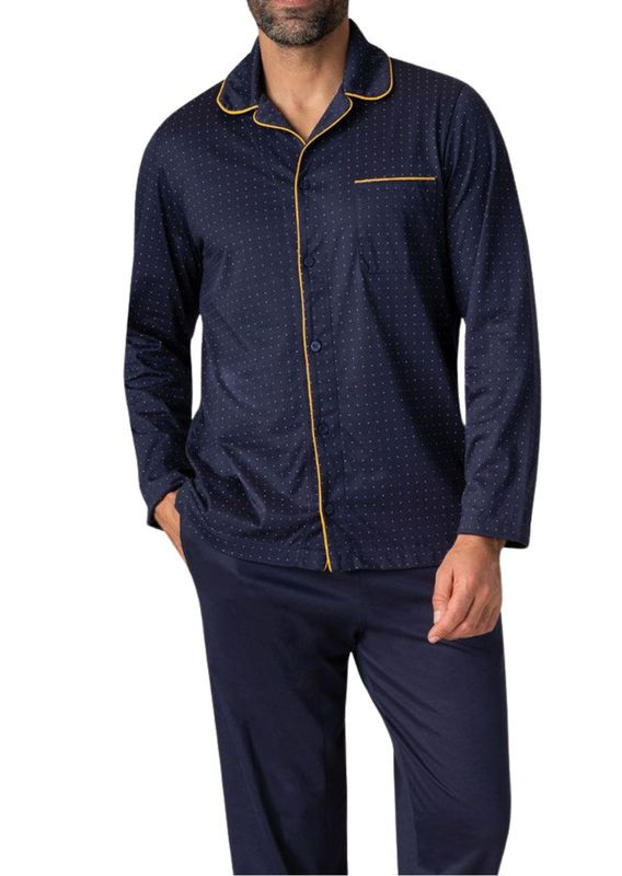 Pyjama boutonne homme EMINENCE marine et ocre Homm Gars