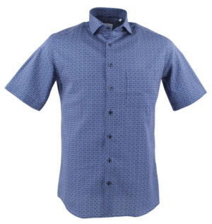 Chemise ETERNA Modern Fit fantaisie bleu foncé