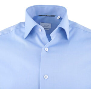 Chemise sans repassage coton opaque bleu Eterna 8817etm