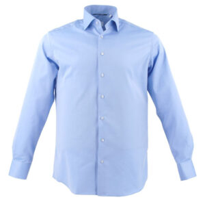 Chemise sans repassage coton opaque bleu Eterna 8817etm