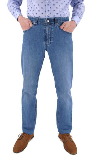Pantalon jean coupe allemande MENS Détroit x-tend bleu clair 5795Met